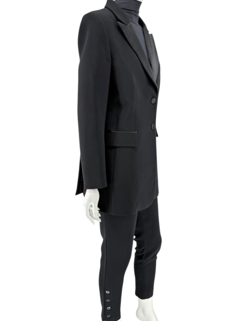 Altuzarra Black Satin-Lapel Tuxedo Blazer & Pants Set – Size IT 44 (US 10