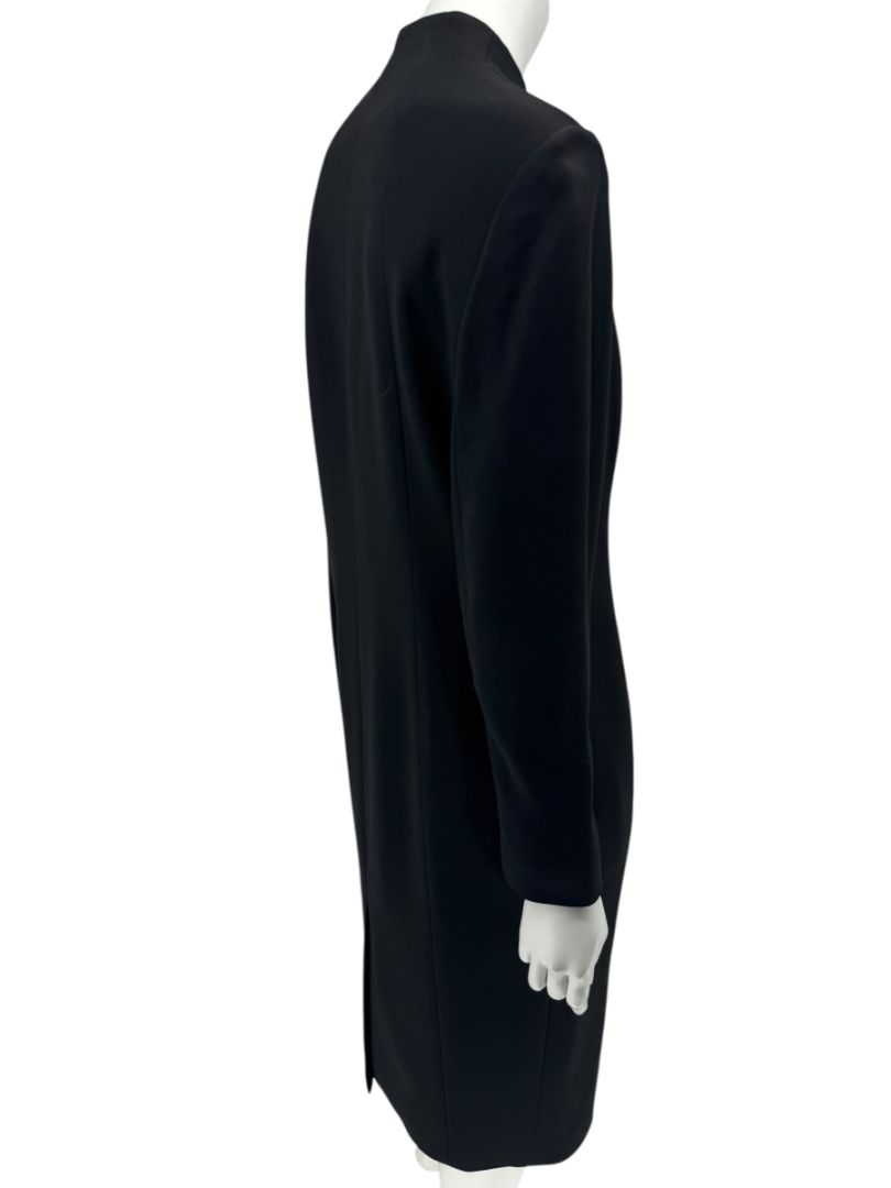 Pamella Roland Black Asymmetric Button-Front Dress - Large