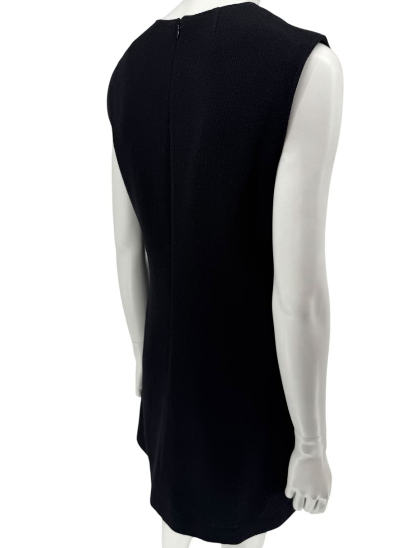 Lida Baday Black Wool Deep-V Mini Dress – Size 12