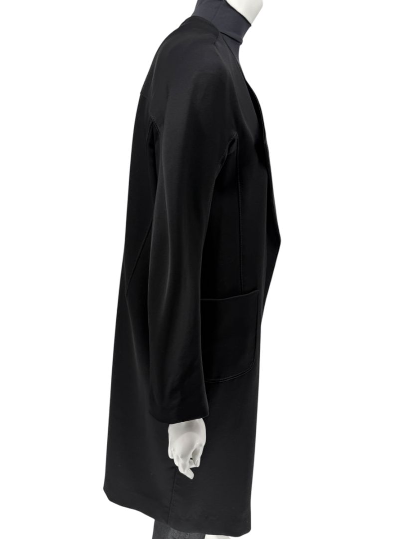 Pamella Roland Black Open-Front Longline Coat – Large