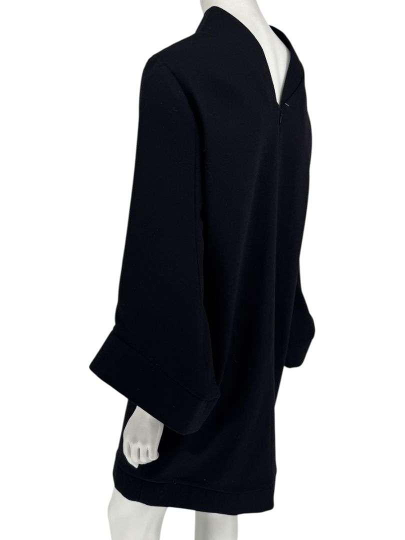 Pamella Roland Black Sculptural Shift Dress – Large