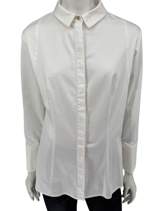 Pamella Roland White Button-Front Shirt – Large