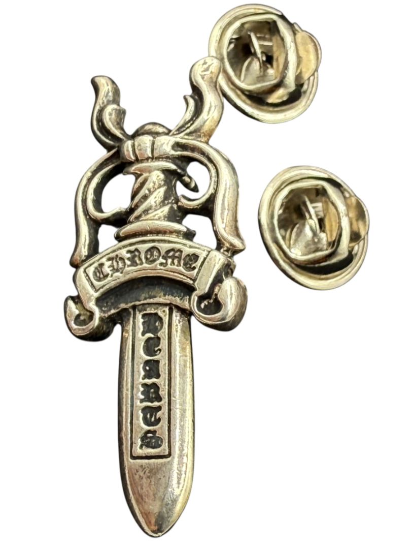 Chrome Hearts Dagger Pin – Sterling Silver – 1.6” x 0.6”