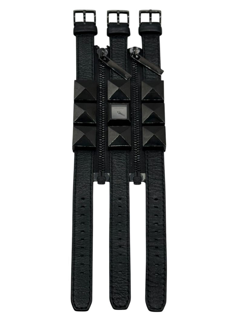 Karl Lagerfeld Black Zip Triple Strap Watch – Model KL2001