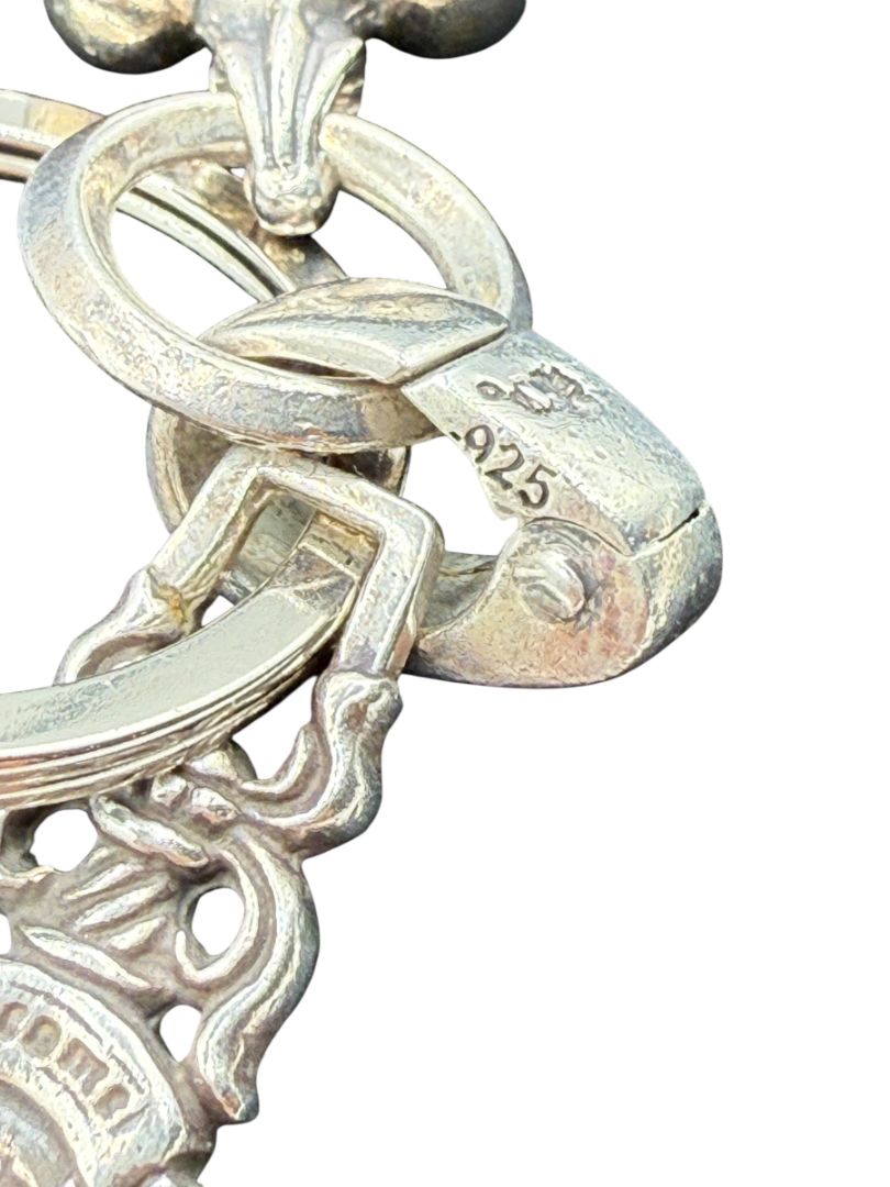 Chrome Hearts Fleur de Lis & #5 Dagger Key Ring – Sterling Silver