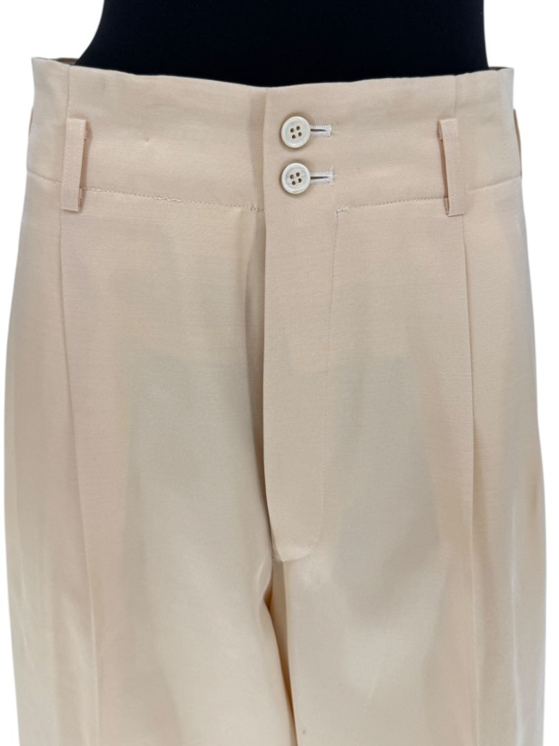 Comme des Garçons Beige Silk-Wool Wide-Leg Trousers – Size L