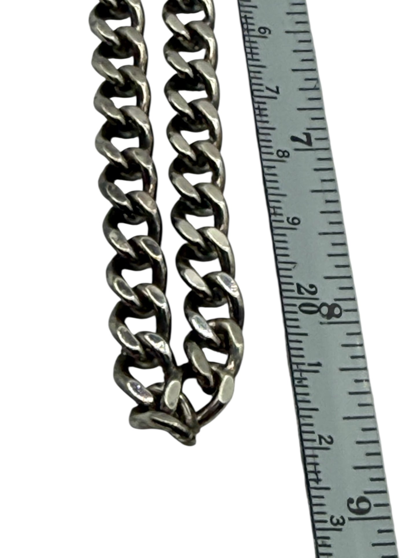 CHANEL Vintage 1996 Silver-Tone CC Turn Lock Chain Necklace