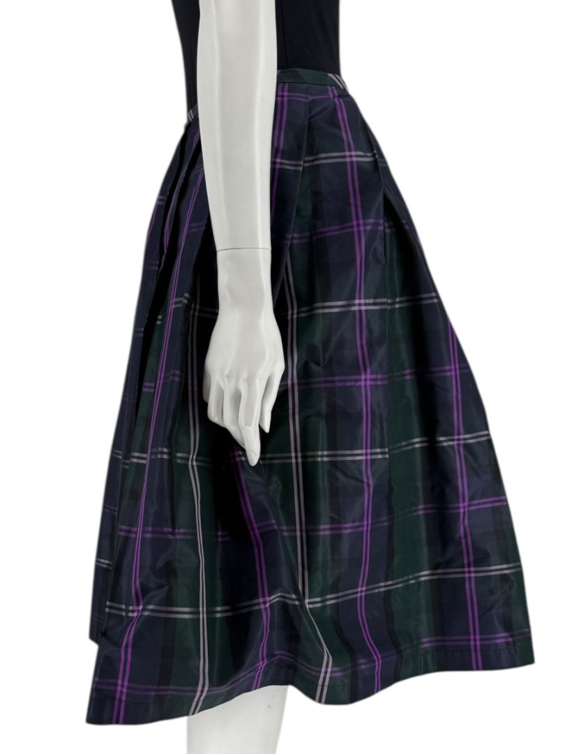 Escada Silk Plaid A-Line Skirt - Size 42