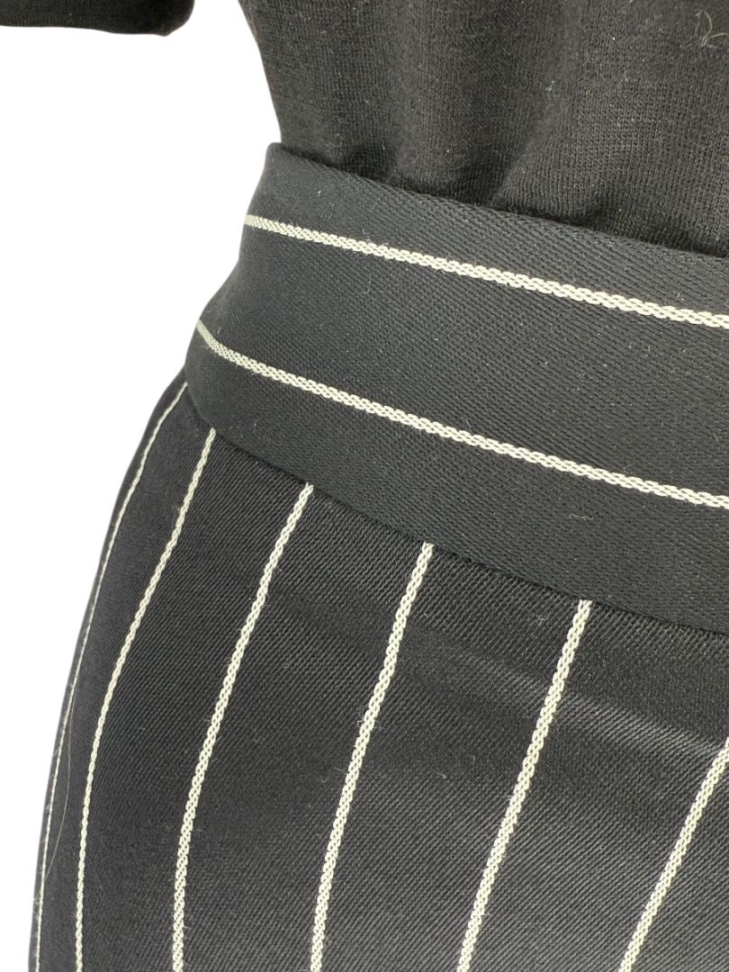 Armani Collezioni Black Pinstripe Wool Skirt – Size 12