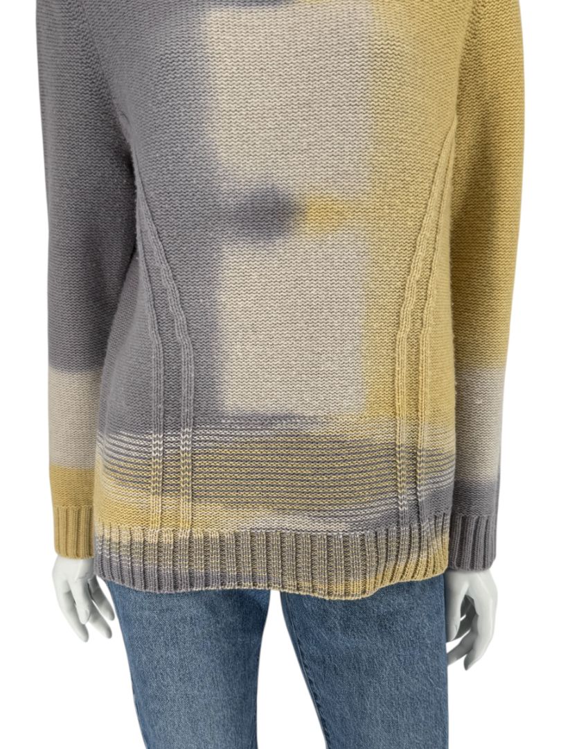 Lafayette 148 New York Wool-Cashmere Ombre Mock Neck Sweater – Size L