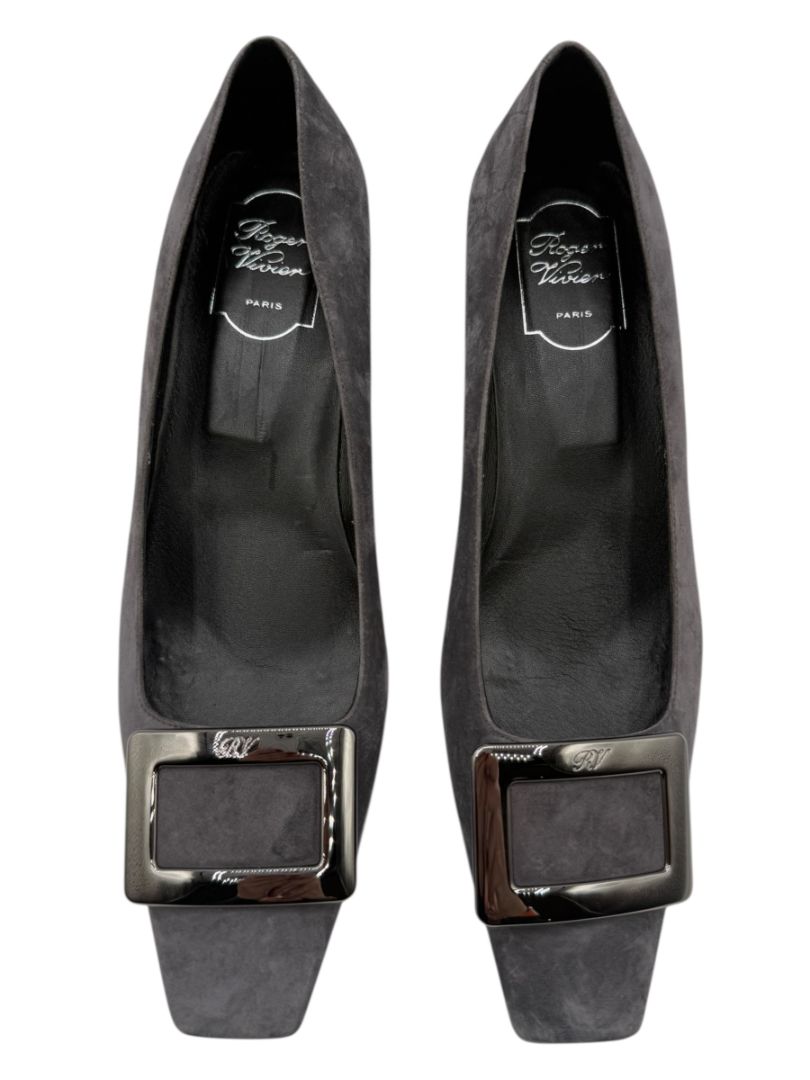 Roger Vivier “Belle Vivier” Grey Suede Pumps – Size 41
