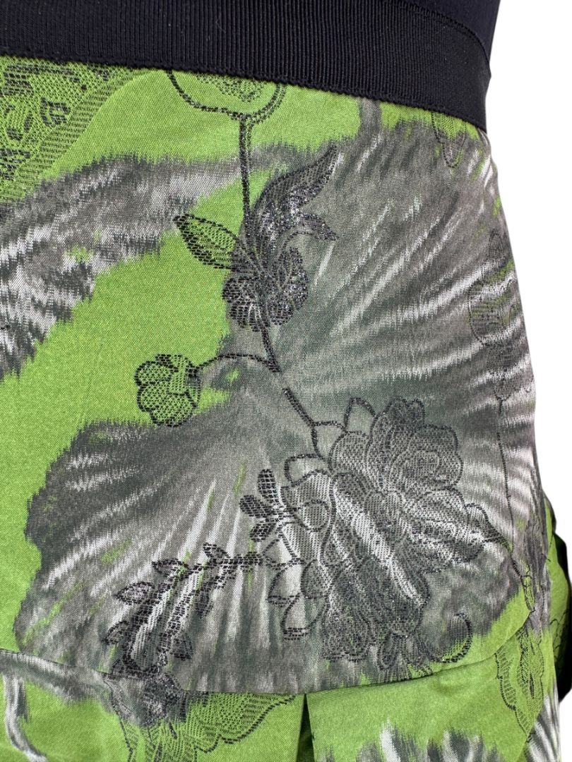 Oscar de la Renta Green Floral Silk Skirt – Fall 2008 - Size 16