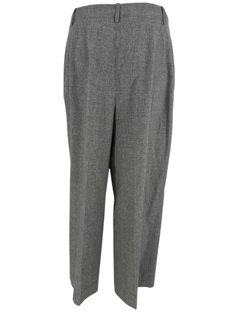 Lafayette 148 New York Gray Wool-Cashmere Wide-Leg Trousers – Size 10