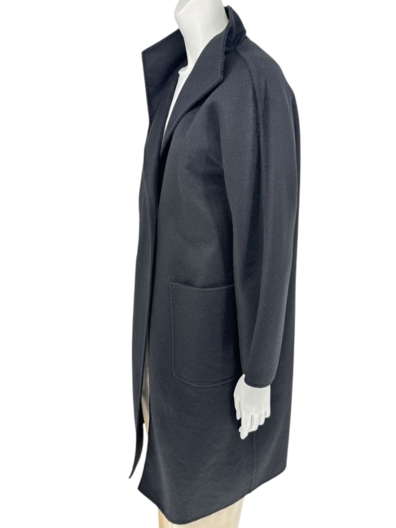 Max Mara Women’s Black 100% Wool “Cucito a Mano” Coat – Size 4