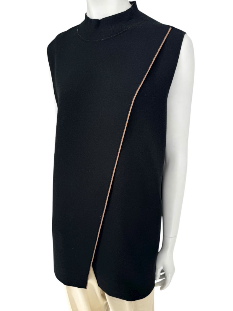 Lafayette 148 New York Women’s Black Sleeveless Knit Tunic - Medium