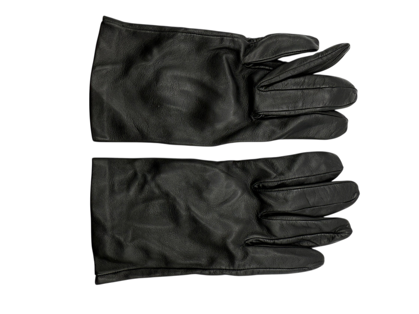 Bergdorf Goodman Women’s Black Leather Gloves – Size 7.5 – Made in France