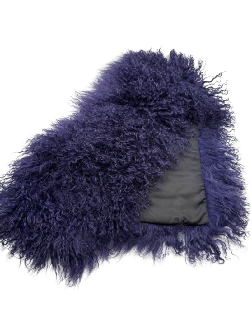 Adrienne Landau Mongolian Lamb Fur Scarf in Purple – New With Tags