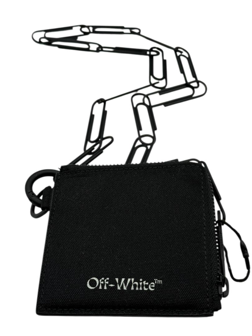 Off-White Virgil Abloh Black Paperclip Chain Zip Top Wallet – One Size – New With Tags