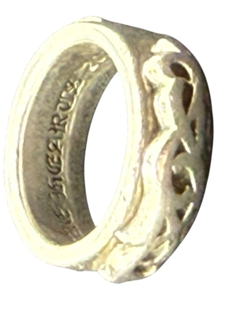 Chrome Hearts Sterling Silver Carved Band Ring – Size ~9 (U.S.) – Excellent Condition