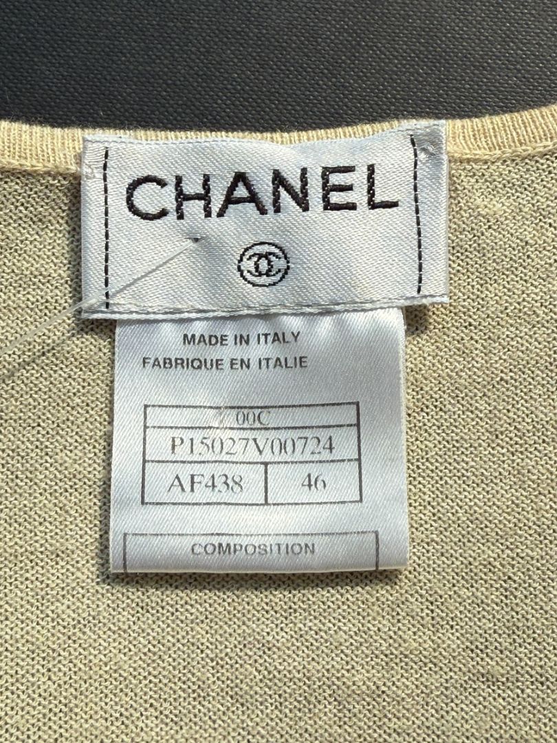 Chanel Beige Cotton-Cashmere Twin Set – Size FR 46 (US 12)