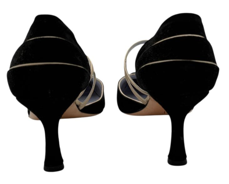 Jane Brown Two-Tone Suede & Leather Strappy Pumps – Size 40