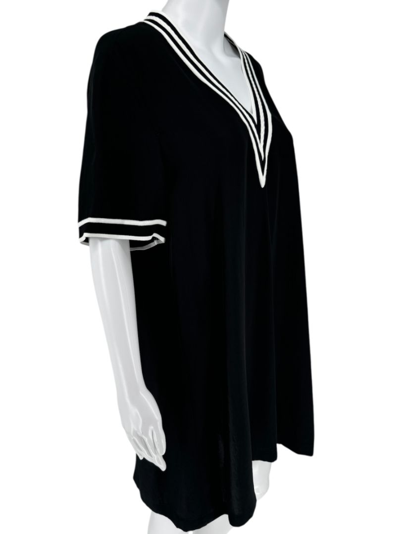Rag & Bone V-Neck Tunic Dress with Contrast Trim - Size M