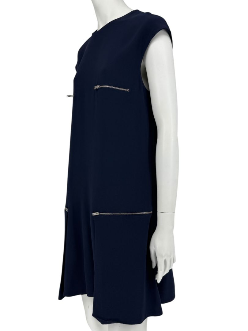 Stella McCartney Navy Zip-Detail Shift Dress - Size IT 44