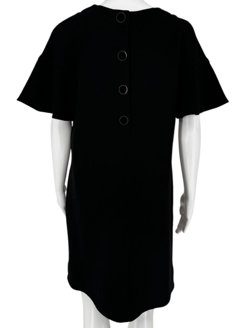 Lela Rose Black Short-Sleeve Button-Back Dress - Size 10