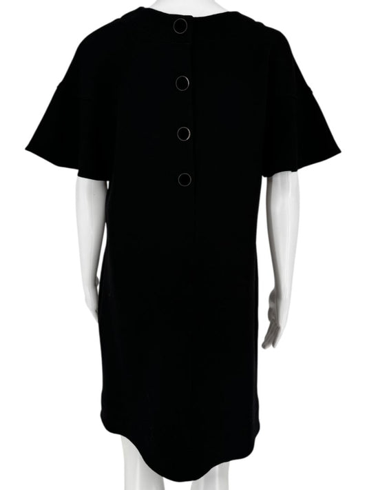 Lela Rose Black Short-Sleeve Button-Back Dress - Size 10