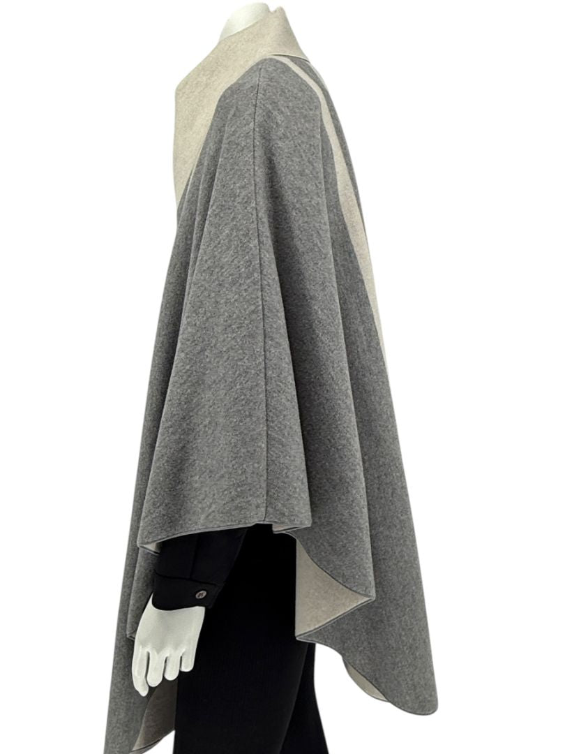 Piazza Sempione Two-Tone Wool-Cashmere Cape - Size IT 42