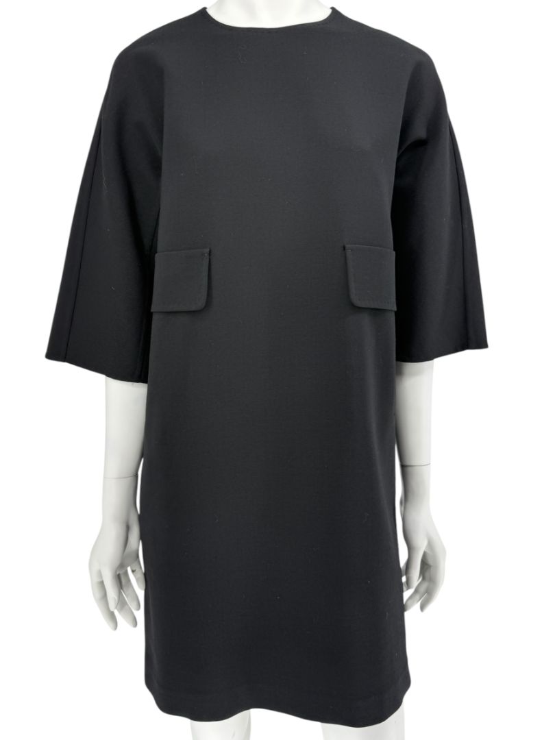 Max Mara 'Cucito a Mano' Black Wool Cocoon Dress – Size IT 40 (US 4/6)