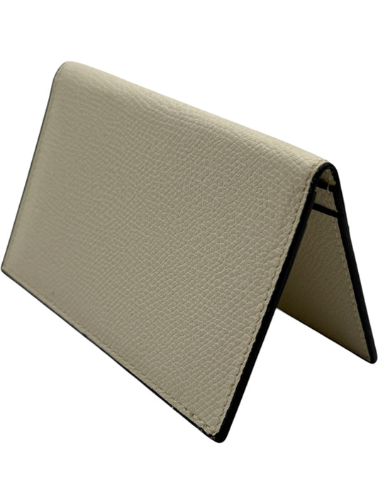 Valextra for Bergdorf Goodman Ivory Grained Leather Card Holder