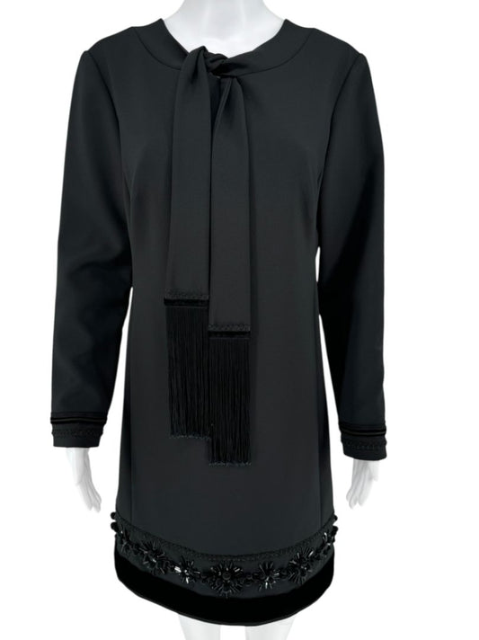 Pamella Roland Black Embellished Hem Dress – Large