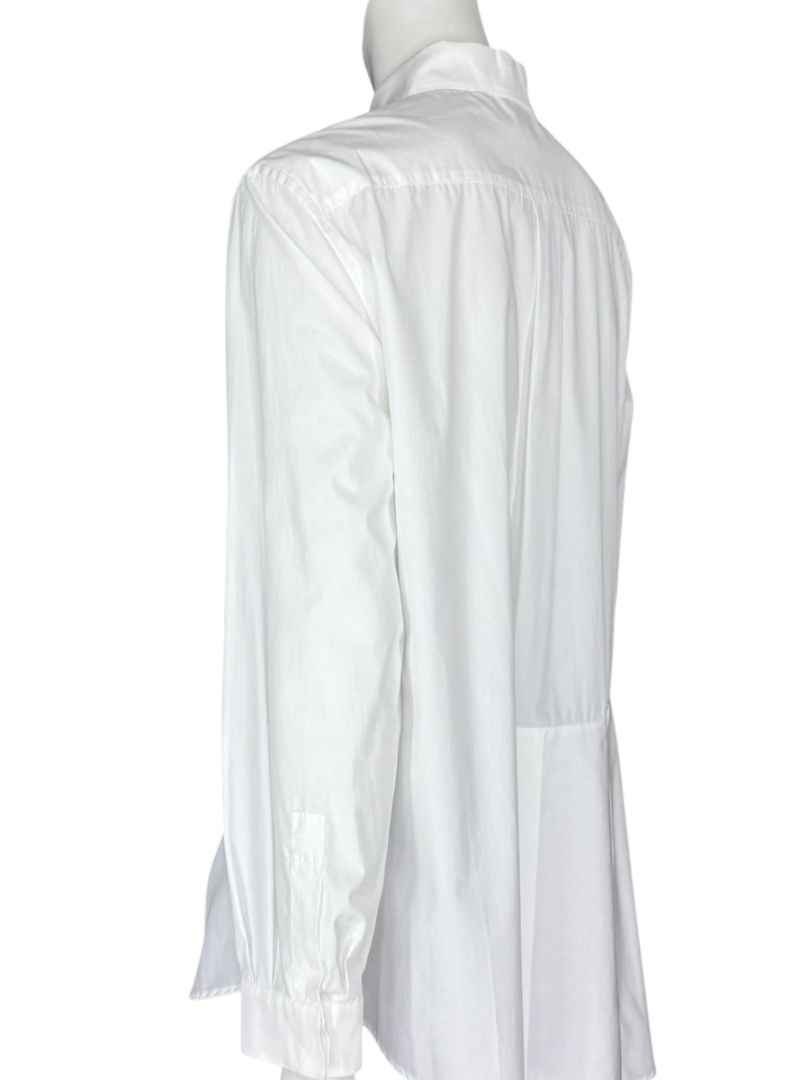 Agnona White Asymmetric Pleated Cotton Shirt – Size IT 40- NEW