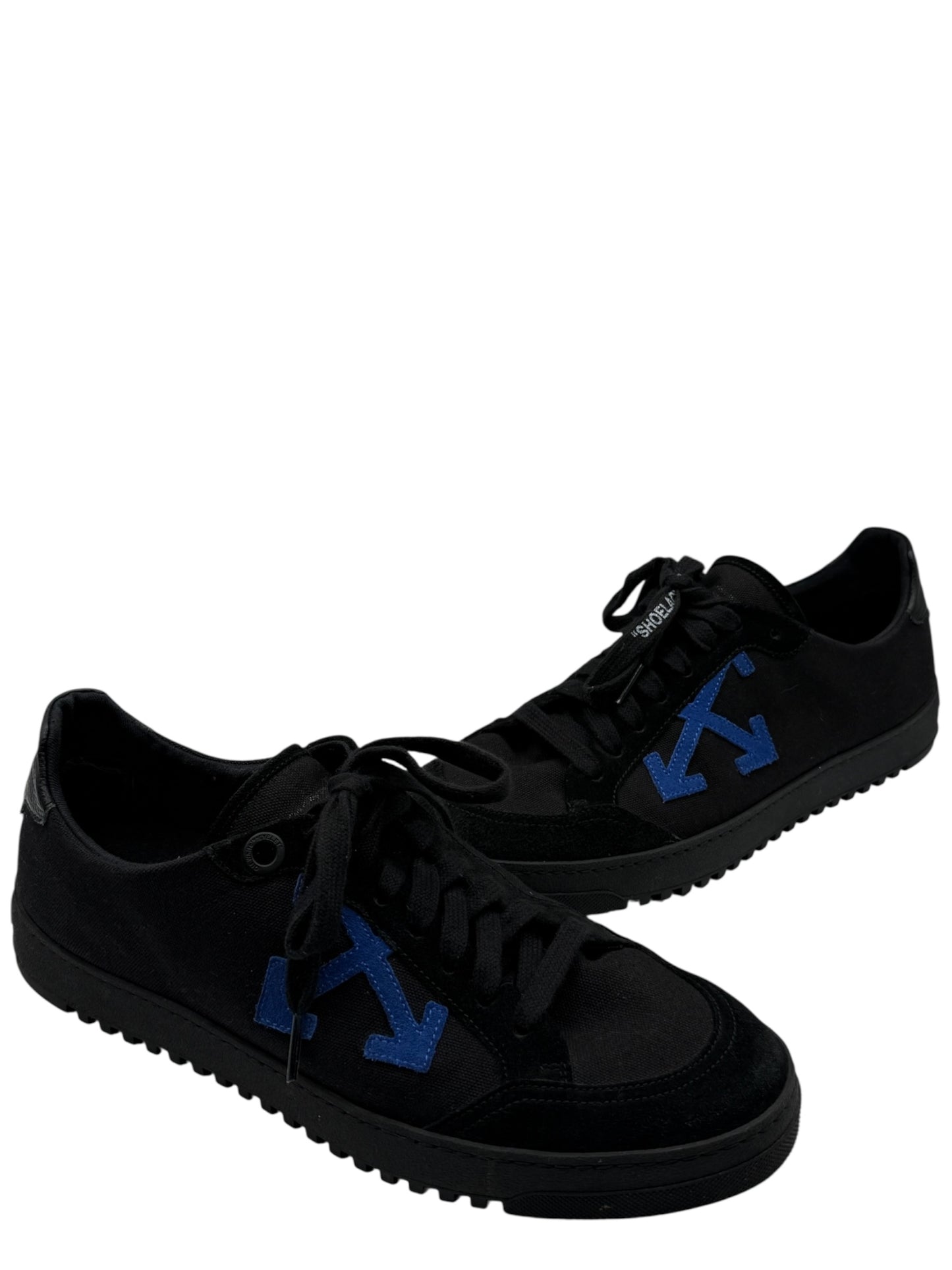 Off-White 2.0 Low Top Sneakers in Black &amp; Blue Suede – Men’s Size 42 EU