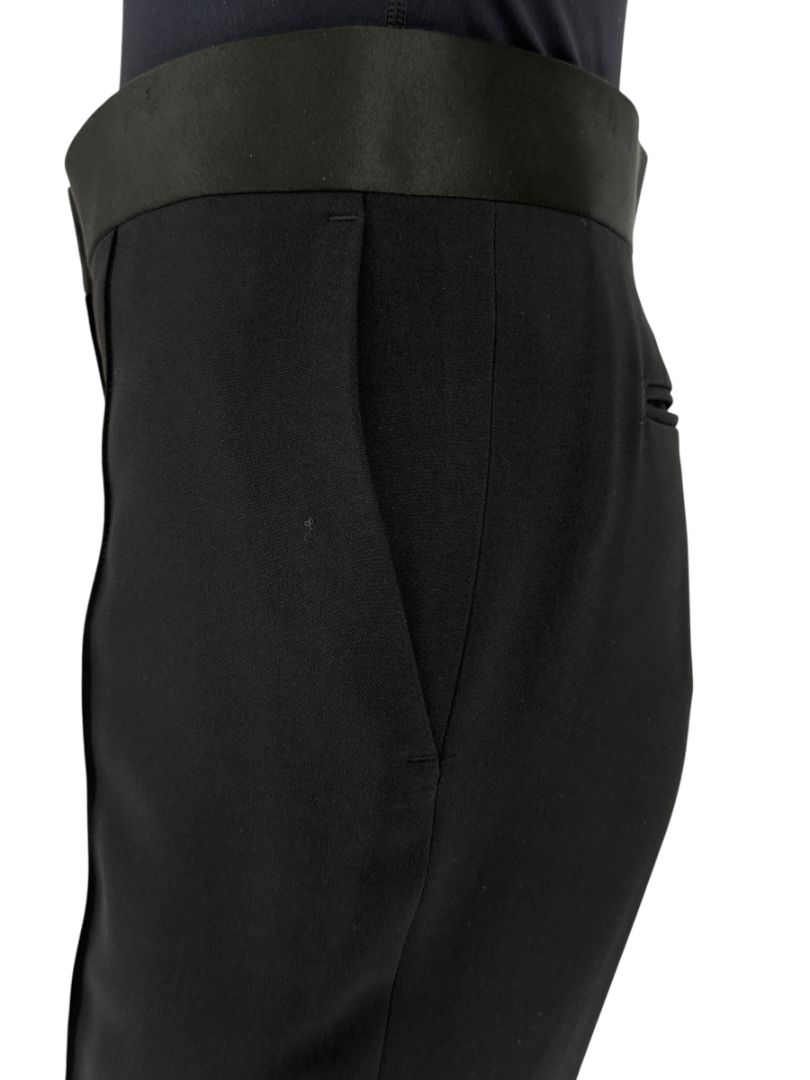Céline Black Cropped Trousers with Satin Waistband – Size IT 42