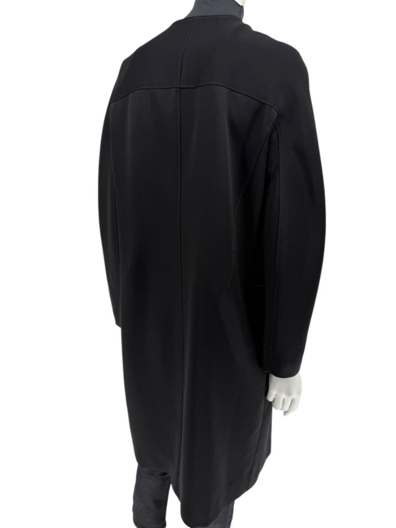 Pamella Roland Black Open-Front Longline Coat – Large