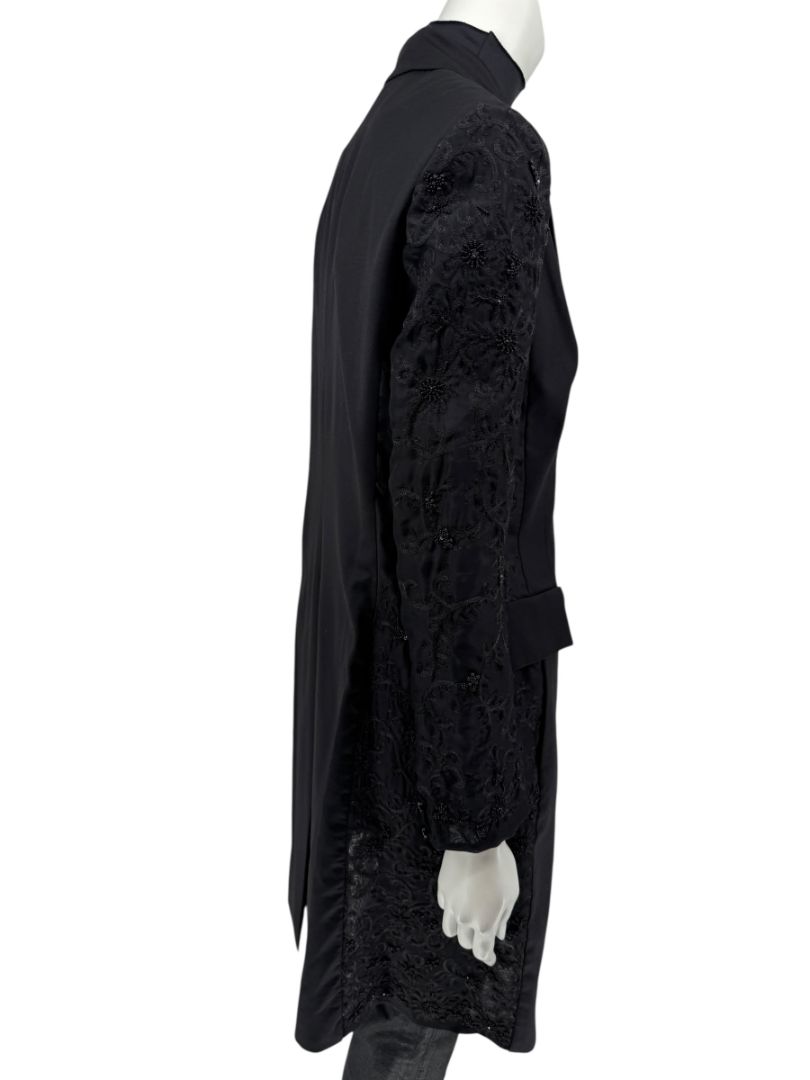 Pamella Roland Black Embellished Longline Jacket – Large