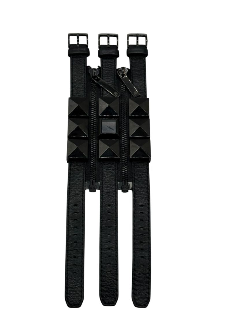Karl Lagerfeld Black Zip Triple Strap Watch – Model KL2001