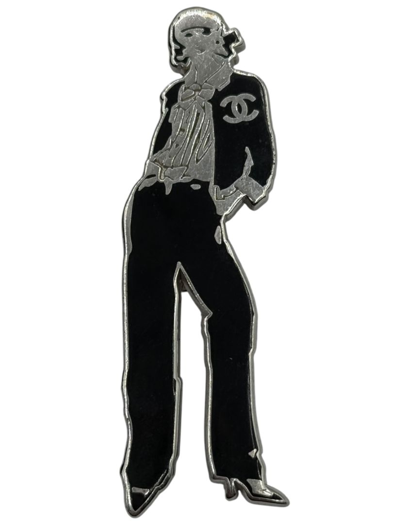 Chanel Black & Silver Silhouette Brooch – Spring 2003