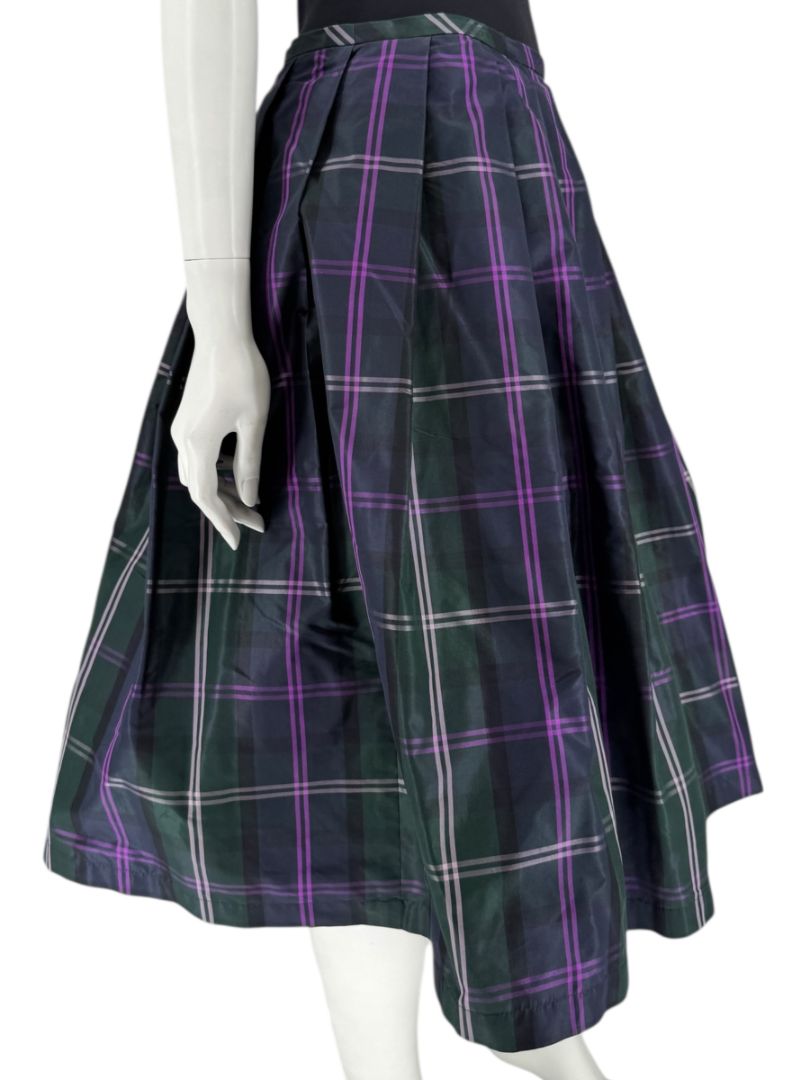 Escada Silk Plaid A-Line Skirt - Size 42
