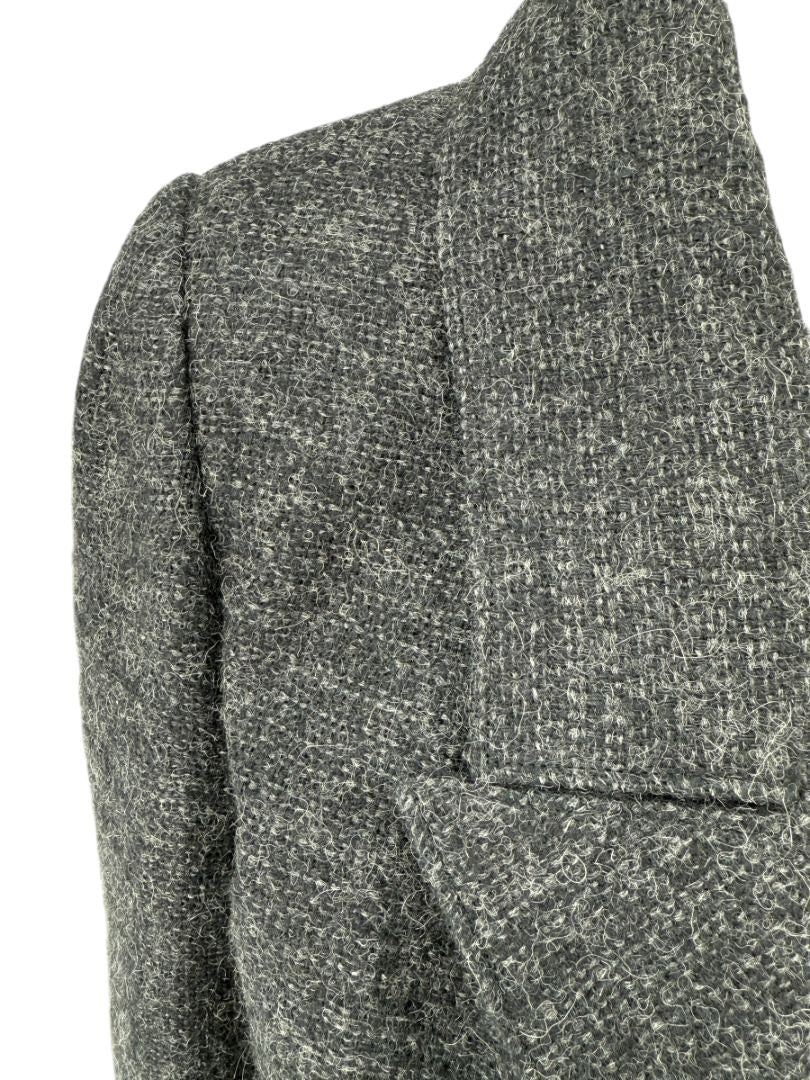 Ron Leal Charcoal Alpaca-Linen Tailored Jacket – Size 12