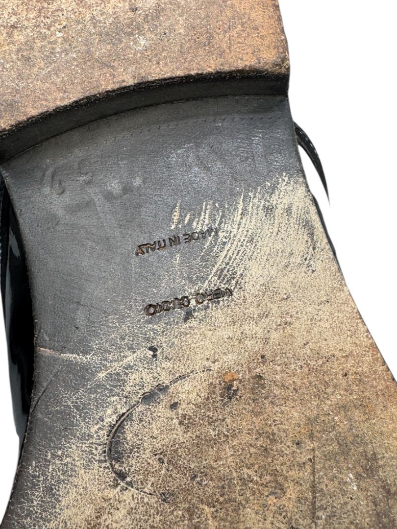 Prada Black Patent Leather Derby Shoes – Size 6.5 Mens