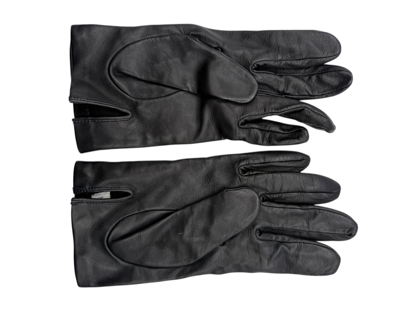 Bergdorf Goodman Women’s Black Leather Gloves – Size 7.5 – Made in France