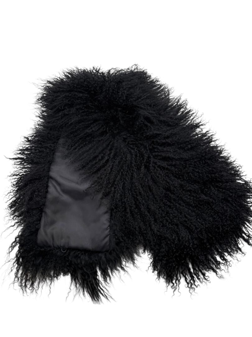 Adrienne Landau Mongolian Lamb Fur Scarf in Black – Excellent Preowned Condition