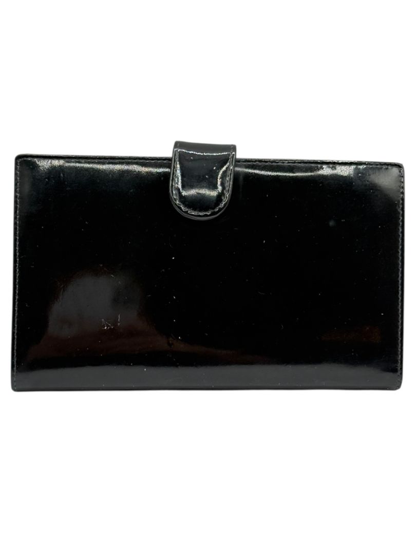 CHANEL Vintage Patent Leather CC Long Wallet – Black