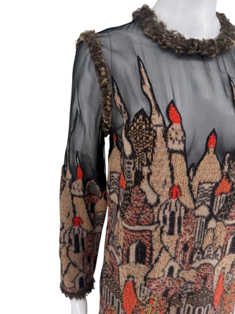 Chanel Paris–Moscow Wool-Blend Embroidered Mini Dress – Size 38 – Brand New With Tags