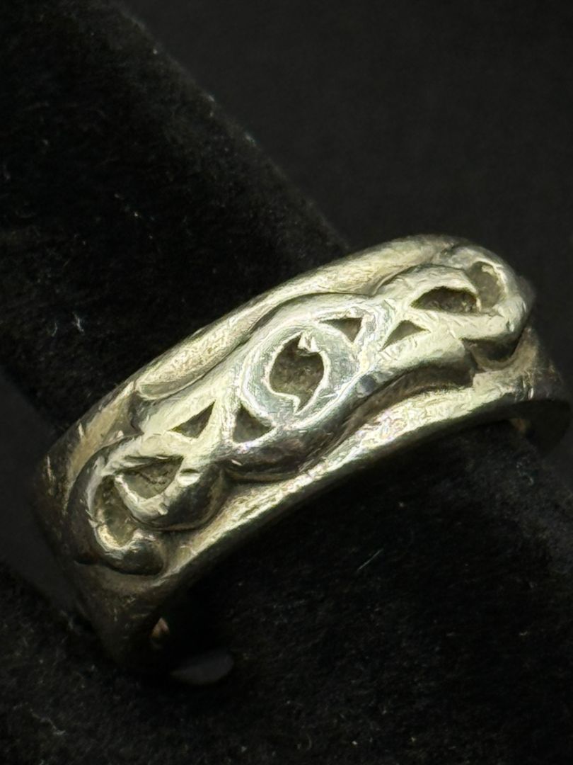 Chrome Hearts Sterling Silver Carved Band Ring – Size ~9 (U.S.) – Excellent Condition