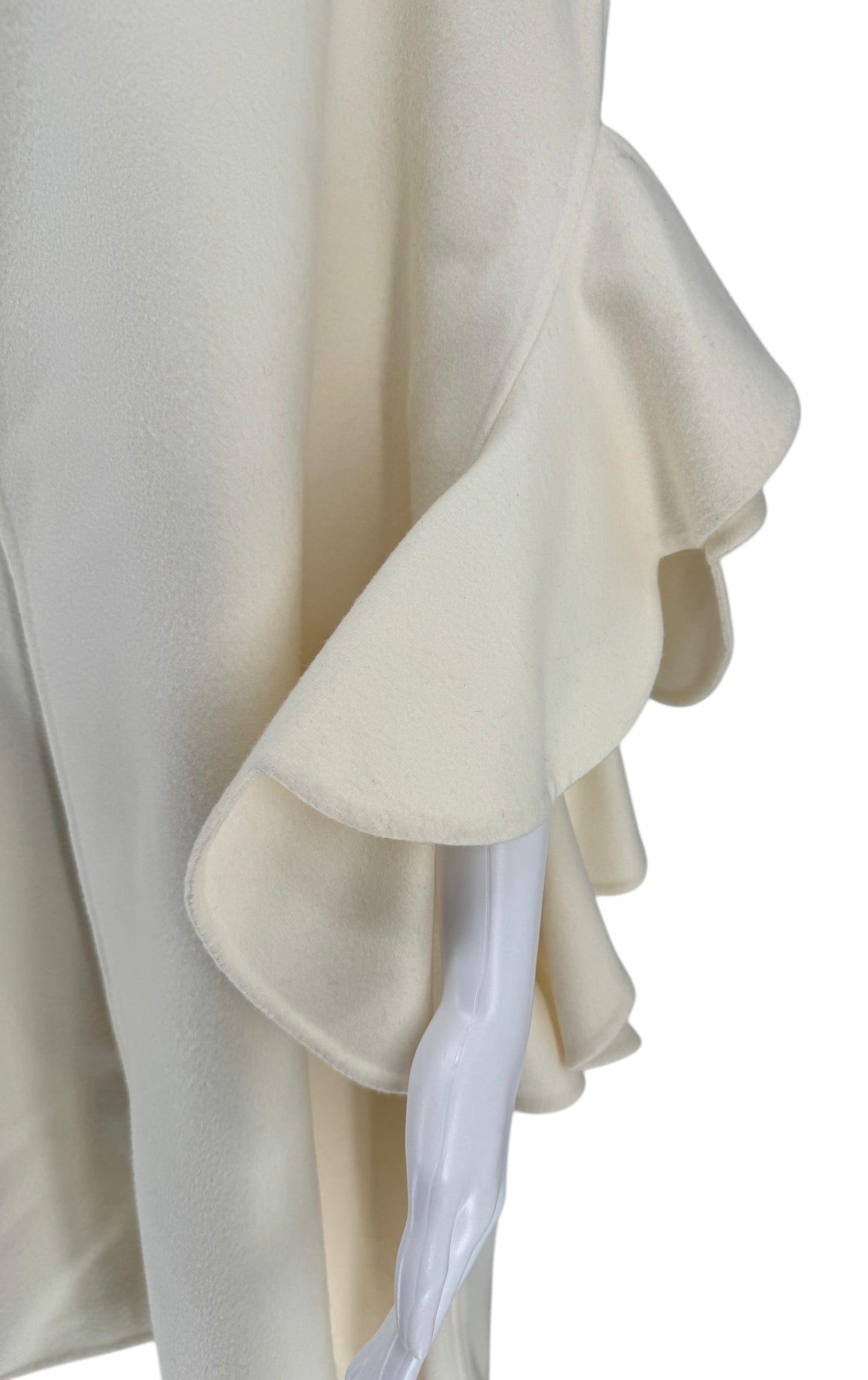 Valentino Ruffled brushed wool and cashmere-blend felt cape - Size 44