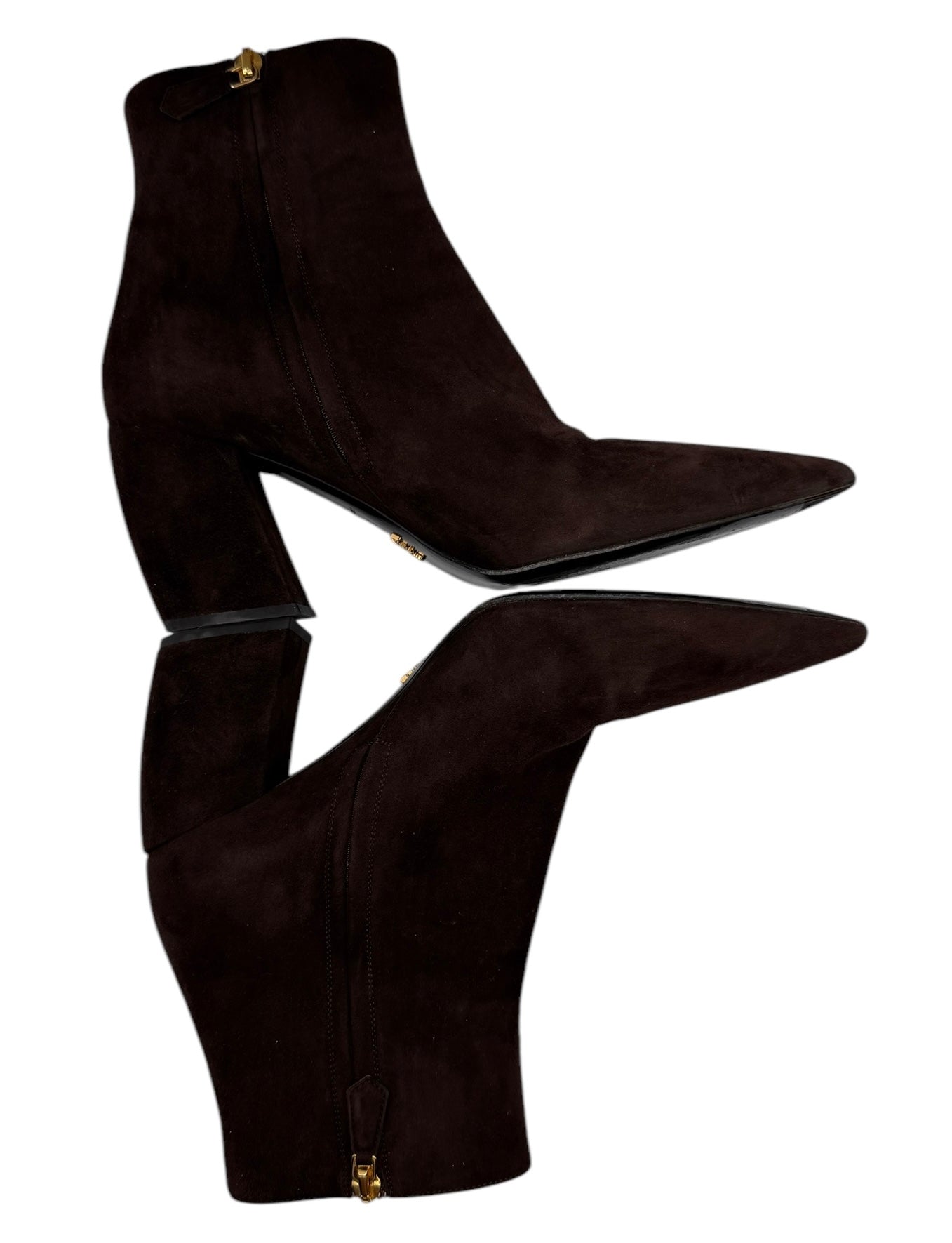 Prada Brown Suede Booties - Size 39.5